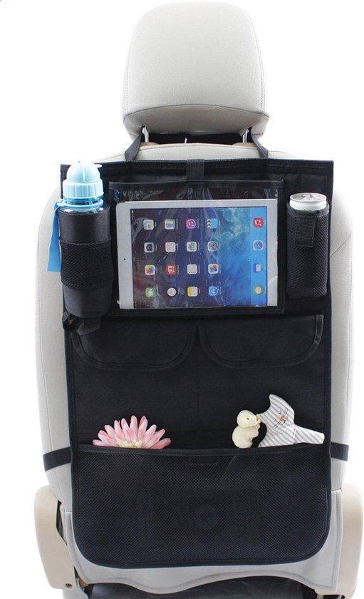 Dreambee - Auto Organizer Autostoel met Tablet Houder - Opbergtas Essentials  Zwart | bol.com