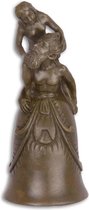 Klassieke tafelbel - tafeldecoratie - Naakt stel - Bronzen sculptuur - 15,7 cm hoog