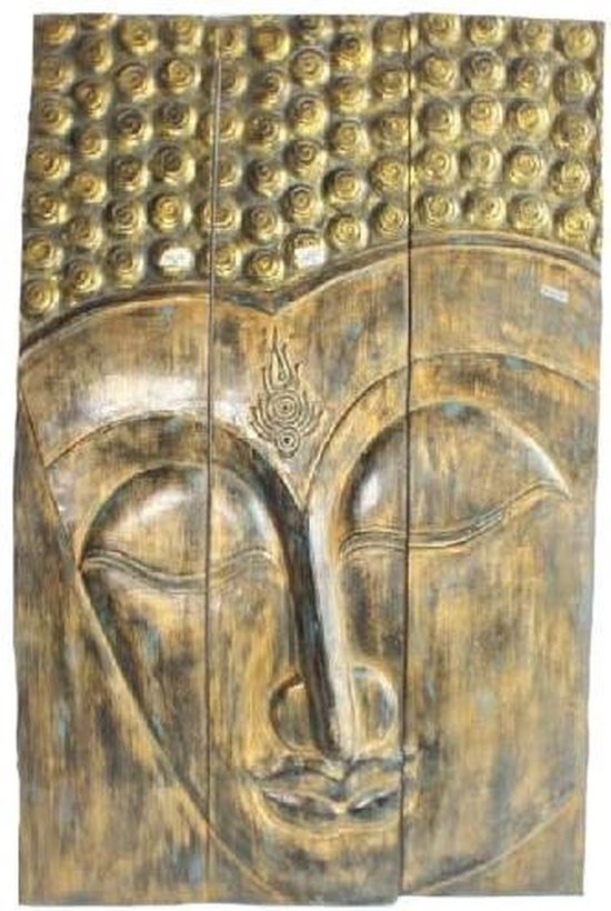 Fine Asianliving Thaise Buddha Paneel Handgemaakt Van Stevige Boomstam L90xH140cm