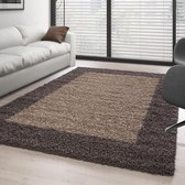 Shaggy Tapijt 30 mm Poolhoogte Borduur Desing Beige