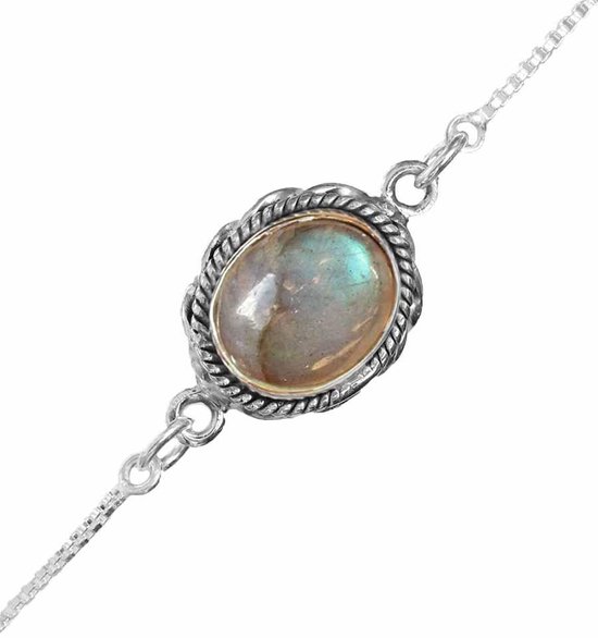 Bijoux Nature - Bracelet Labradorite en argent sterling 925 - Bijoux de luxe en pierres précieuses - Fait main