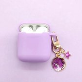 Cover Case voor Apple AirPods (Siliconen) - Paarse Ster Stijl
