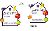 10x Raambord Sint & Piet beschrijfbaar - Sinterklaas Sint en Piet thema feest schoorsteen huis
