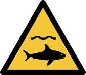Pictogram bordje Waarschuwing: haai | 150 * 133 mm - verpakt per 2 stuks
