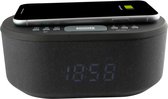 AIC 18BT wekkerradio met draadloze telefoonoplader - ingebouwde bluetooth speaker -  Zwart