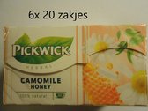 Pickwick Kamille honing thee - Multipak 6x 20 zakjes