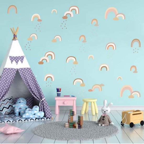 Muursticker Regenboog | Wanddecoratie | Muurdecoratie | Slaapkamer | Kinderkamer | Babykamer | Jongen | Meisje | Decoratie Sticker
