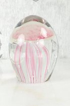 Decoratief Beeld - Murano Style Glasfiguur - Glas - Wexdeco - Wit En Roze