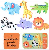 puzzeldoos 6 in 1 | 6 puzzels in blik | kinderpuzzels | puzzel  | dierenpuzzel | puzzel voor peuters en kleuters | speelgoed |Blijderij