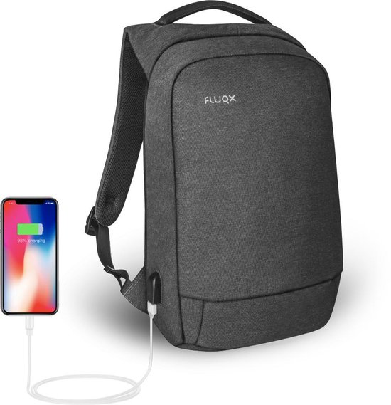 FLUQX Techpack - Anti Diefstal Rugzak - inclusief USB poort – Geschikt voor  laptop of... | bol.com