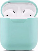 Airpods Hoesje Siliconen Case - Mint Groen - Airpod hoesje geschikt voor Apple AirPods 1 en Airpods 2