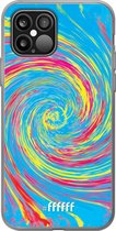 6F hoesje - geschikt voor iPhone 12 Pro - Transparant TPU Case - Swirl Tie Dye #ffffff