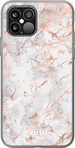 6F hoesje - geschikt voor iPhone 12 - Transparant TPU Case - Peachy Marble #ffffff