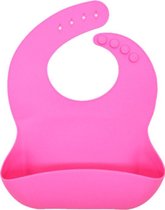 Siliconen baby slabbetje met opvangbakje - BPA vrij - 2 stuks - Roze