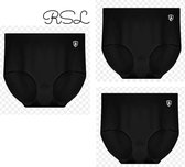 Dames naadloos hoge slips 3 pack XXL zwart
