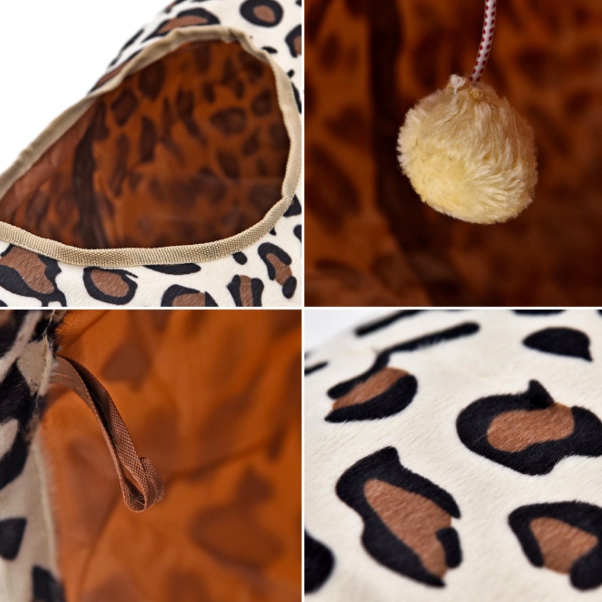 Kattentunnel - Speeltunnel kat - Kattenspeelgoed- Kattenspeeltje- Katten tunnel - Kattenhuis - speelgoed kat - 130 x 25 - Leopard - Billy & Becky — afbeelding 2