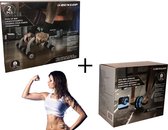 fitness set - buikspierwiel + opdruksteunen - buikspiertrainer - ab trainer - buikspieren - core - schouders - borst - opdrukken - Fit - Sportschool