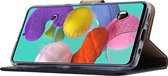 BixB Samsung Galaxy A71 hoesje - bookcase Zwart + tempered glas screenprotector