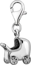 Quiges - Charm Bedel Baby Buggy - 925 Zilver - HC339