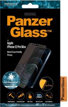 PanzerGlass - Screenprotector geschikt voor Apple iPhone 12 Pro Max Glazen | PanzerGlass Edge to Edge Screenprotector Privacy - Case Friendly - Zwart