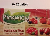 Pickwick thee - Variatiebox - bosvruchten, aardbei, framboos & kers - Multipak 6x 20 zakjes