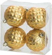 KERSTBALLEN SET 4 STUKS | KERSTVERSIERING | PINEAPPLE GOUD | D8 CM | KUNSTSTOF