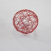 Kerstbal, rood, 9 stuks: Ø 6 cm: metaaldraad