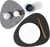 Placemats | onderzetters | vilten | 6 Stuks | Antislip | Hittebestendig | Machine wasbaar | Steendesign | polyestervilt | Vlekbestendig