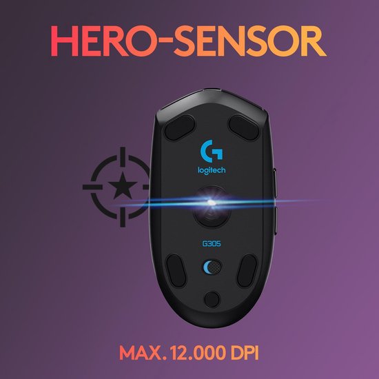 Logitech G305 Lightspeed - Draadloze Muis - Rechtshandig - Zwart