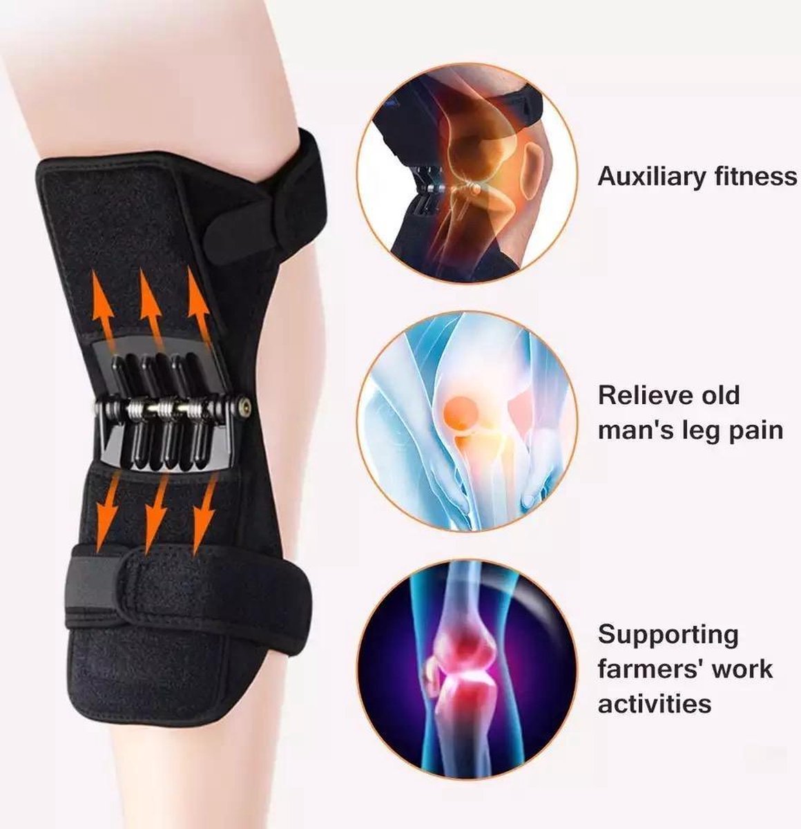 LOUZIR 2 pièces Attelle de genou puissante à force de ressort - LOUZIR  orthopédique... | bol.com
