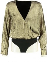 Only shiny gold wikkel bodyblouse - Maat 36