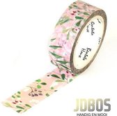 JDBOS ® Washi tape Bladeren en bessen - 15 mm breed – 7 meter lang