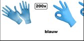 200x Handschoenen nitril blauw  mt. M - bacteriën virussen wegwerp handschoenen nitril handschoen poedervrij - 200 stuks