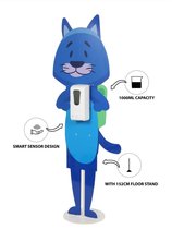 Cartoon Desinfectie Zuil met Stalen Voet  Model Kat / Zuil & Gel Dispenser 1000 ML met Sensor - Compleet geleverd (excl. Batterijen ) - Automatische dispencer - Desinfectiedispenser - Touchless dispencer - Contactloze dispenser - Automatische zuil