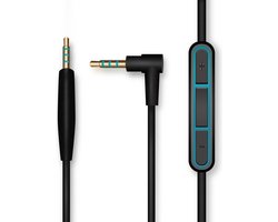 DrPhone BS1 - Audio Kabel - 2.5mm Jack naar 3.5mm Jack - Zwart - 1.35m - Aux - Microfoon - Bose Quietcomfort 25/35 - On-ear Koptelefoon - Verleng Snoer - Zwart