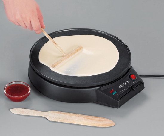 Severin CM 2198 Crepe-/Pannenkoekenmaker, 30cm, anti-aanbaklaag, traploze temperatuurinstelling, 1000W — afbeelding 4
