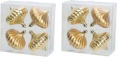 8x Gouden tol kerstballen 10 cm kunststof kerstversiering - Onbreekbare plastic kerstballen - Kerstboomversiering goud