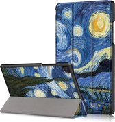 Tri-Fold Book Case met Wake/Sleep - Geschikt voor Samsung Galaxy Tab A7 (2020) Hoesje - Sterrennacht