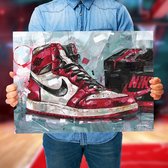 Poster - Air Jordan Chicago Schoenendoos - 50 X 70 Cm - Multicolor