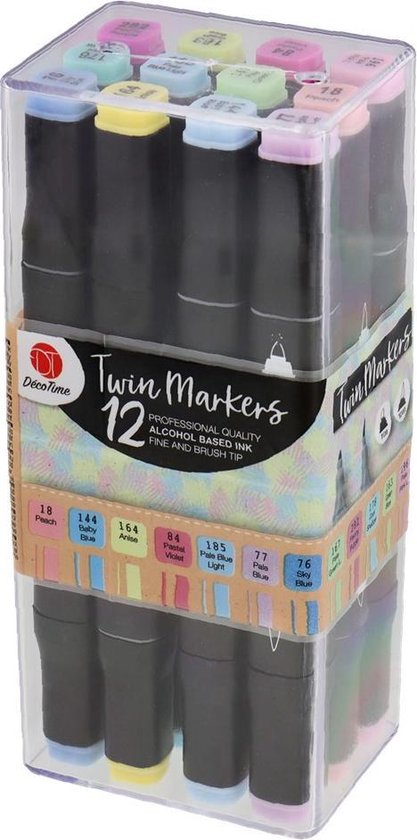 Dierentuin s nachts omzeilen Ontembare Professionele Twin-Marker set - 12 Stuks - Verschillende kleuren | bol.com