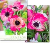 Leonard Smith Notecards ~ Kaartenmapje roze Anemonen