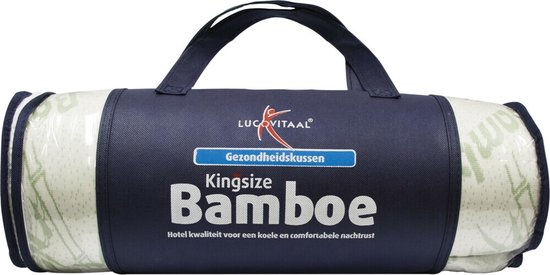 Lucovitaal Kingsize Bamboe Kussen - ademend - antibacterieel - hypoallergeen - 66cm x 50cm x 18cm