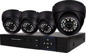 Teceye - Camera beveiliging systeem - Met Opslag - Bekabeld - Voor Buiten - 4 Camera's - Compleet Systeem - Met 500GB