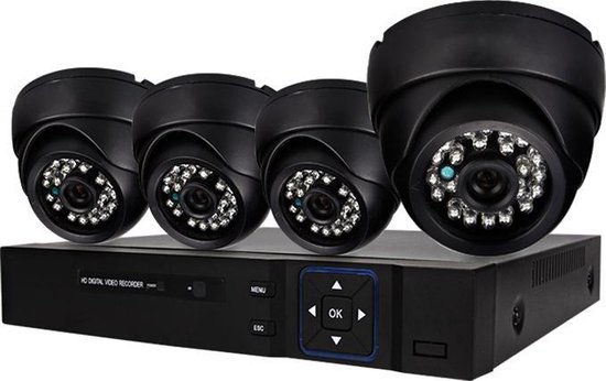 Teceye - Camera beveiliging systeem - Met Opslag - Bekabeld - Voor Buiten -  4 Camera's... | bol.com