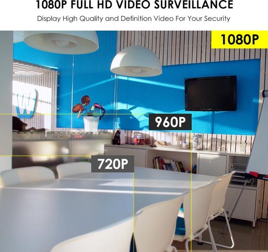 Teceye - Camera beveiliging systeem - Met Opslag - Bekabeld - Voor Buiten - 4 Camera's - Compleet Systeem - Met 500GB van Merkloos — afbeelding 3