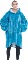 JAXY Hoodie Deken - Snuggie - Snuggle Hoodie - Fleece Deken Met Mouwen - 1450 gram - Lake Blue