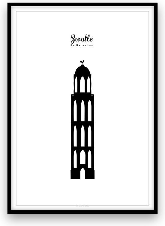 Zwolle stadposter - Zwart-wit