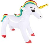 Smiffys - Inflatable Unicorn Feestdecoratie - Wit