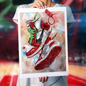 Poster - Nike Air Jordan Off-white Chicago - 70 X 50 Cm - Multicolor