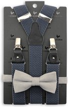 Sir Redman - Bretels met strik - bretels combi pack Elegance - grijs / blauw